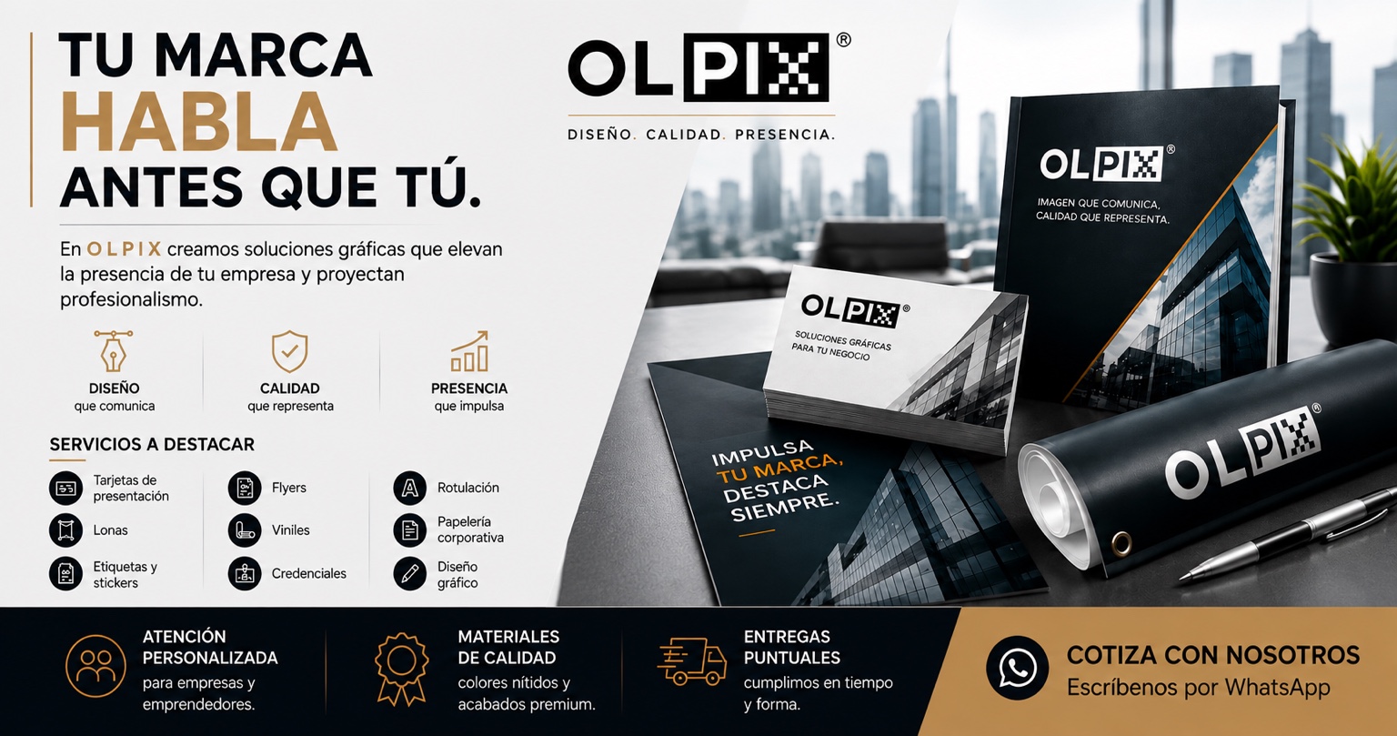 Publicidad e imagen de marca para empresas OLPIX en CDMX